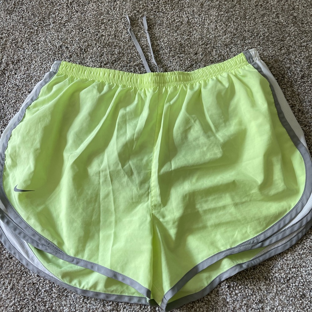 Neon yellow running shorts